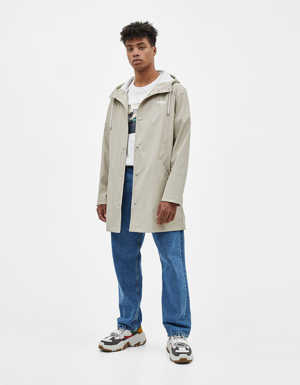 Raincoat with slogan print 1 Raincoat with slogan print