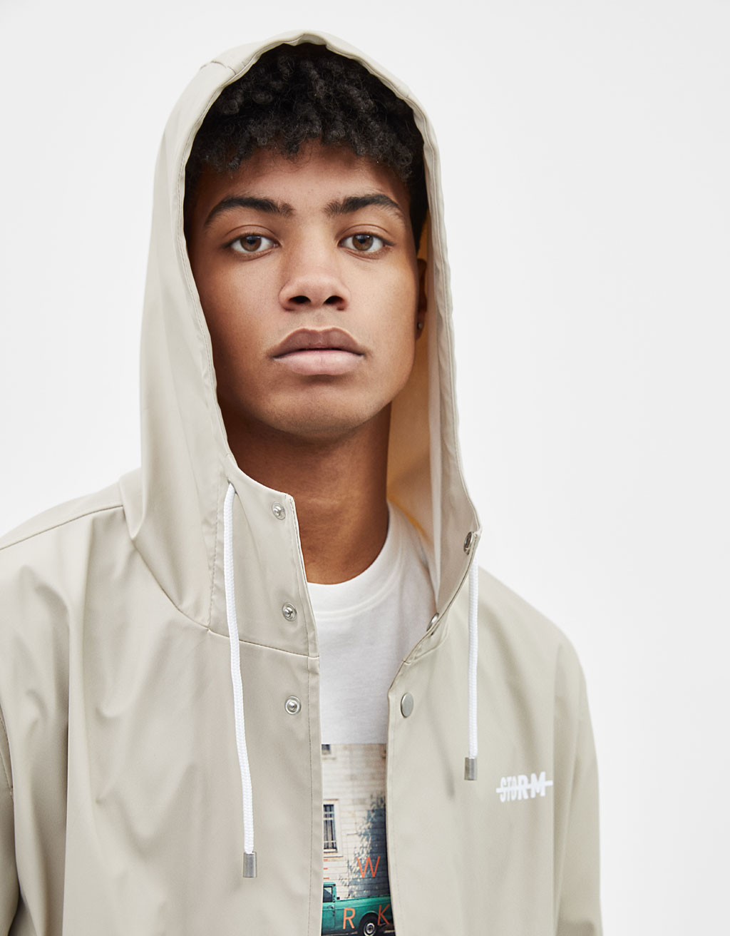 Raincoat with slogan print 3 Raincoat with slogan print